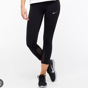 Nike Dri-Fit Small Black Power Epic Run Crop Leggings 831631-010